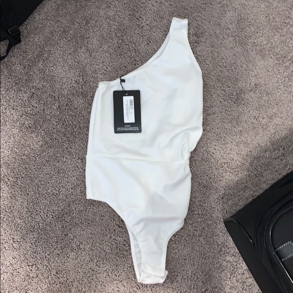 One shoulder scuba bodysuit